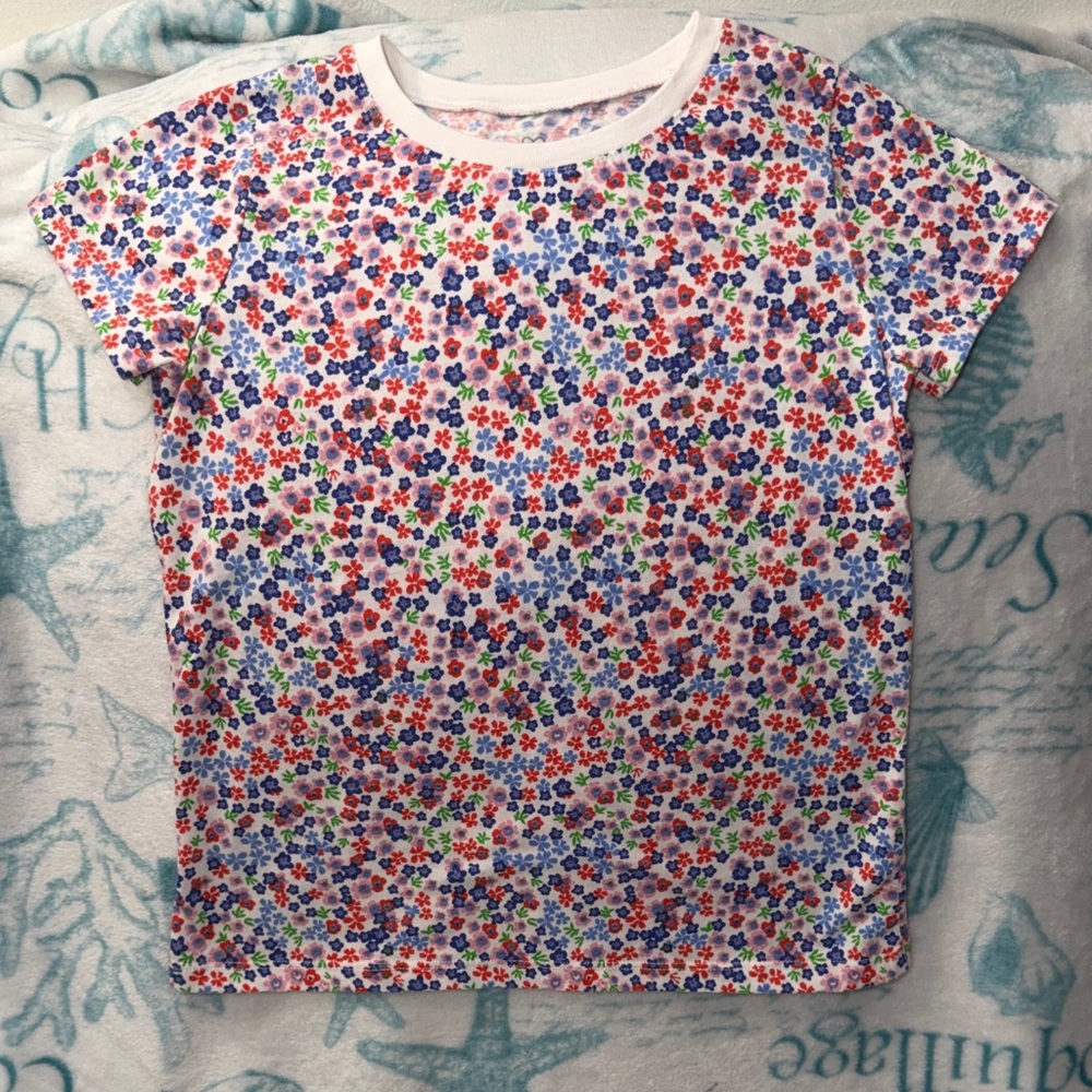 5️⃣ FOR 2️⃣0️⃣ SALE 🏷️ Colorful Floral Kids Short Sleeve Tee Size 10